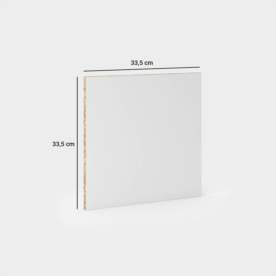 Maße der quadratischen Regalwand: 33,5 cm (Breite) x 33,5 cm (Höhe)