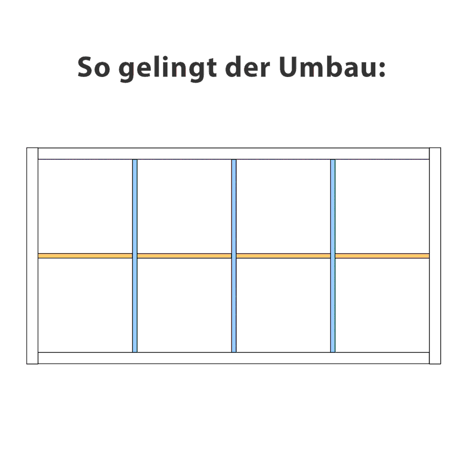 Kallax Rückwand für doppeltes Fach