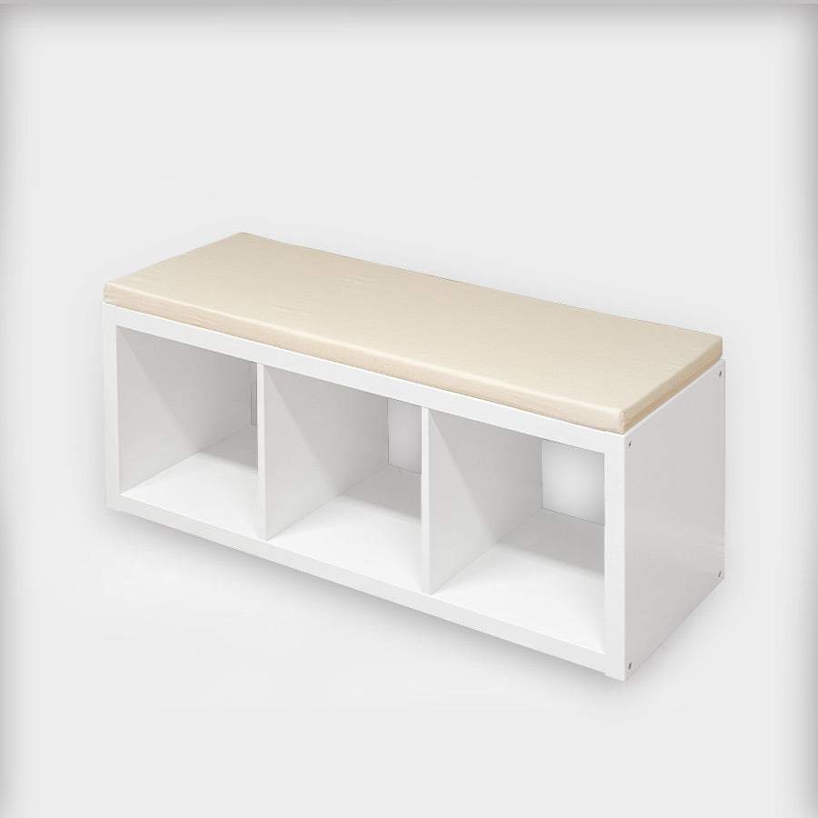 Sitzauflage für Kallax Regal mit 3 Fächern: robuster Canvas-Stoff in Farbe Beige