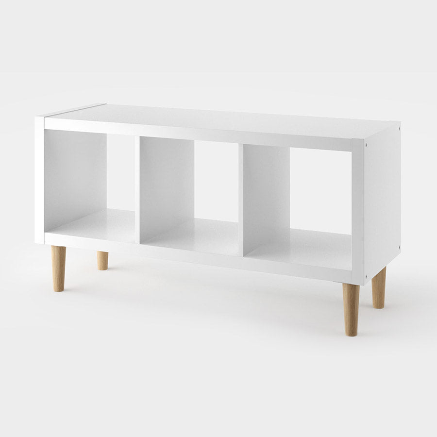 Kallax Sideboard mit kegelförmigen Möbelbeinen aus Buchenholz - Höhe der Füße: 16 cm