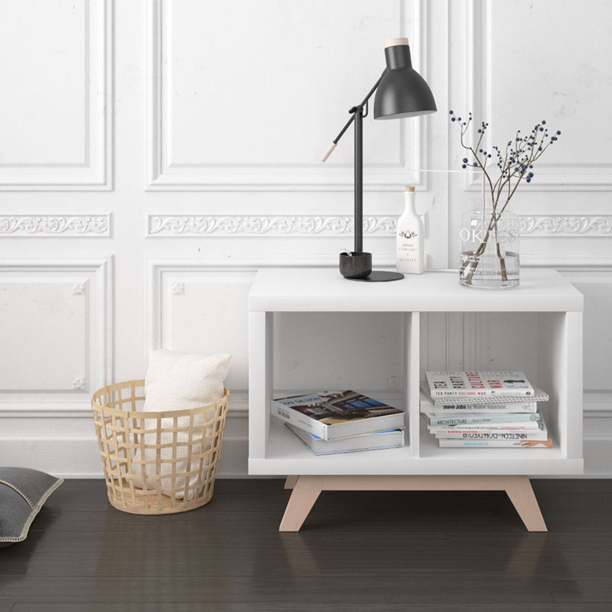 Kleines Sideboard mit modernem Unterbau aus Buchenholz