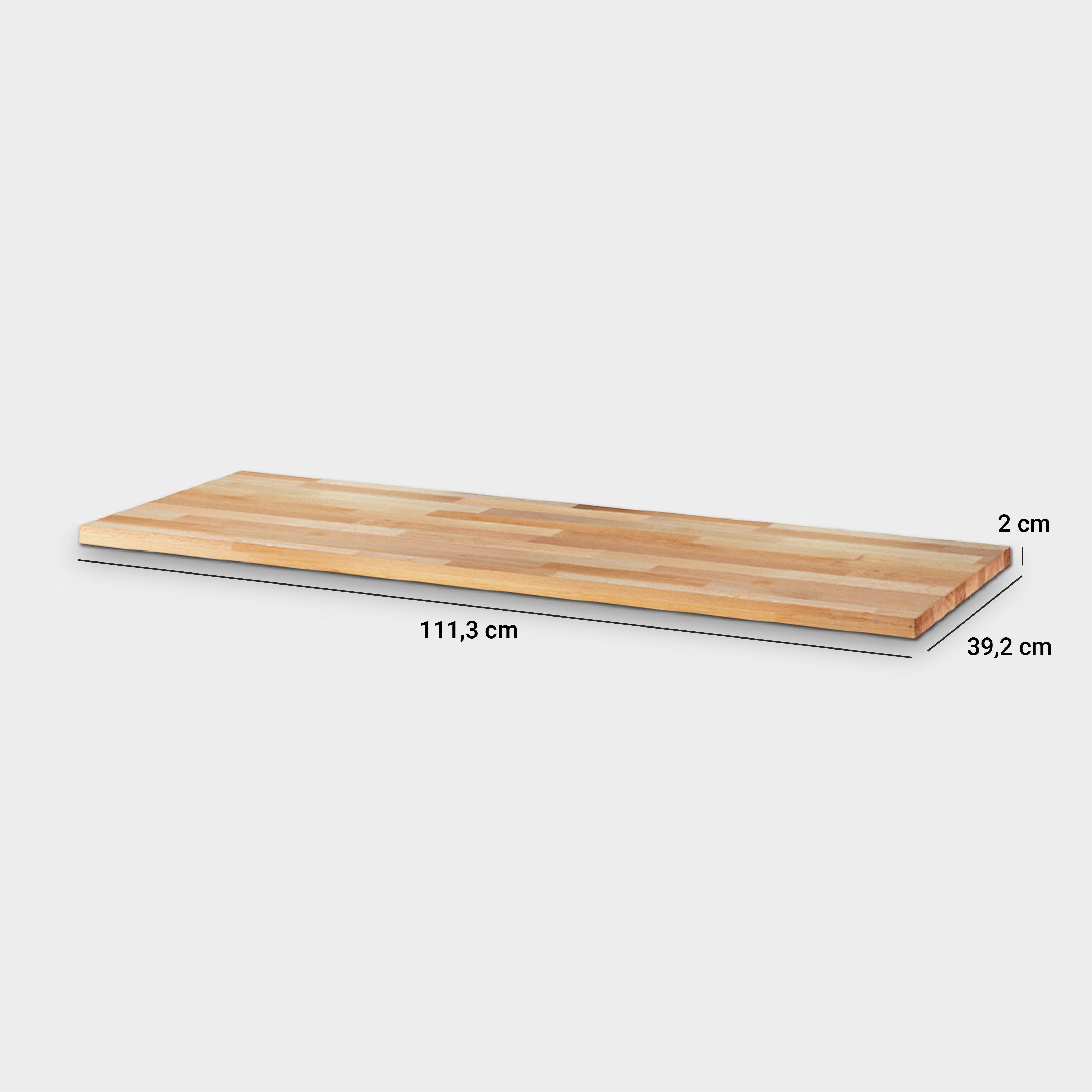 Alle Maße der Holzplatte aus Buche in der Übersicht