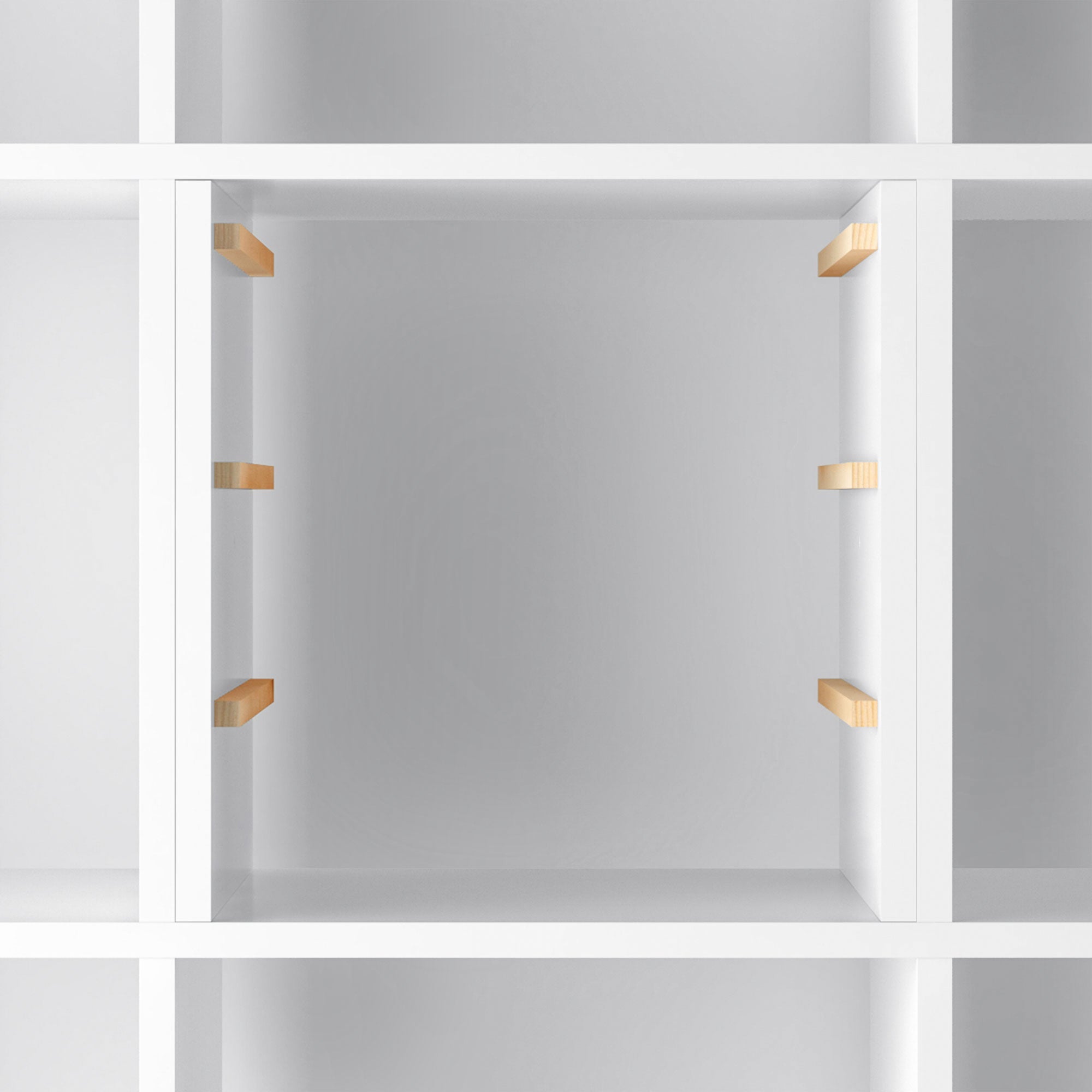 Aufbau eines Kallax Einsatzes mit 6 Holzschienen