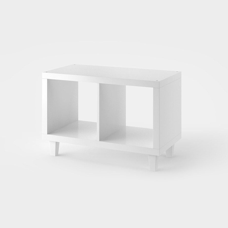 2-er Sideboard mit Möbelbeinen in Pyramidenform - weiß lackiert