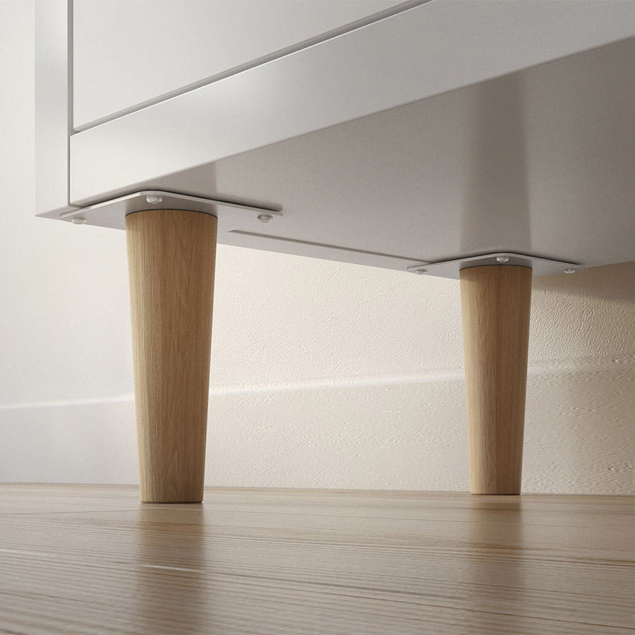 16 cm hohe Möbelbeine aus Buchenholz