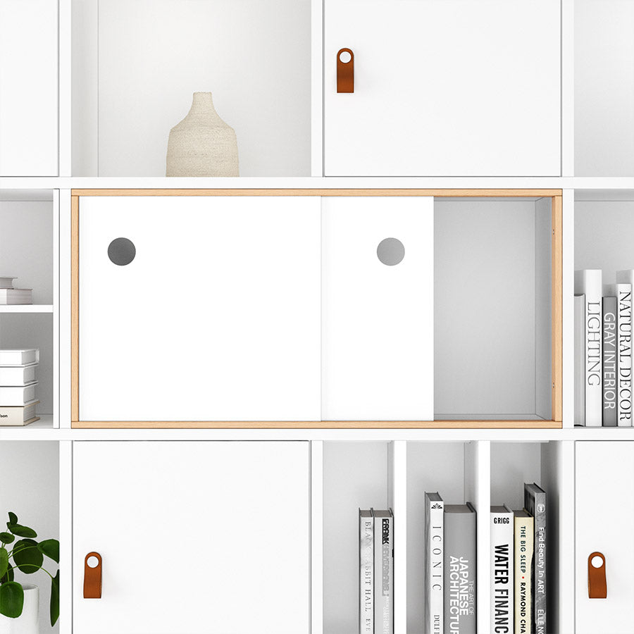 Kallax mit 2 Schiebetüren und runden Griffmulden