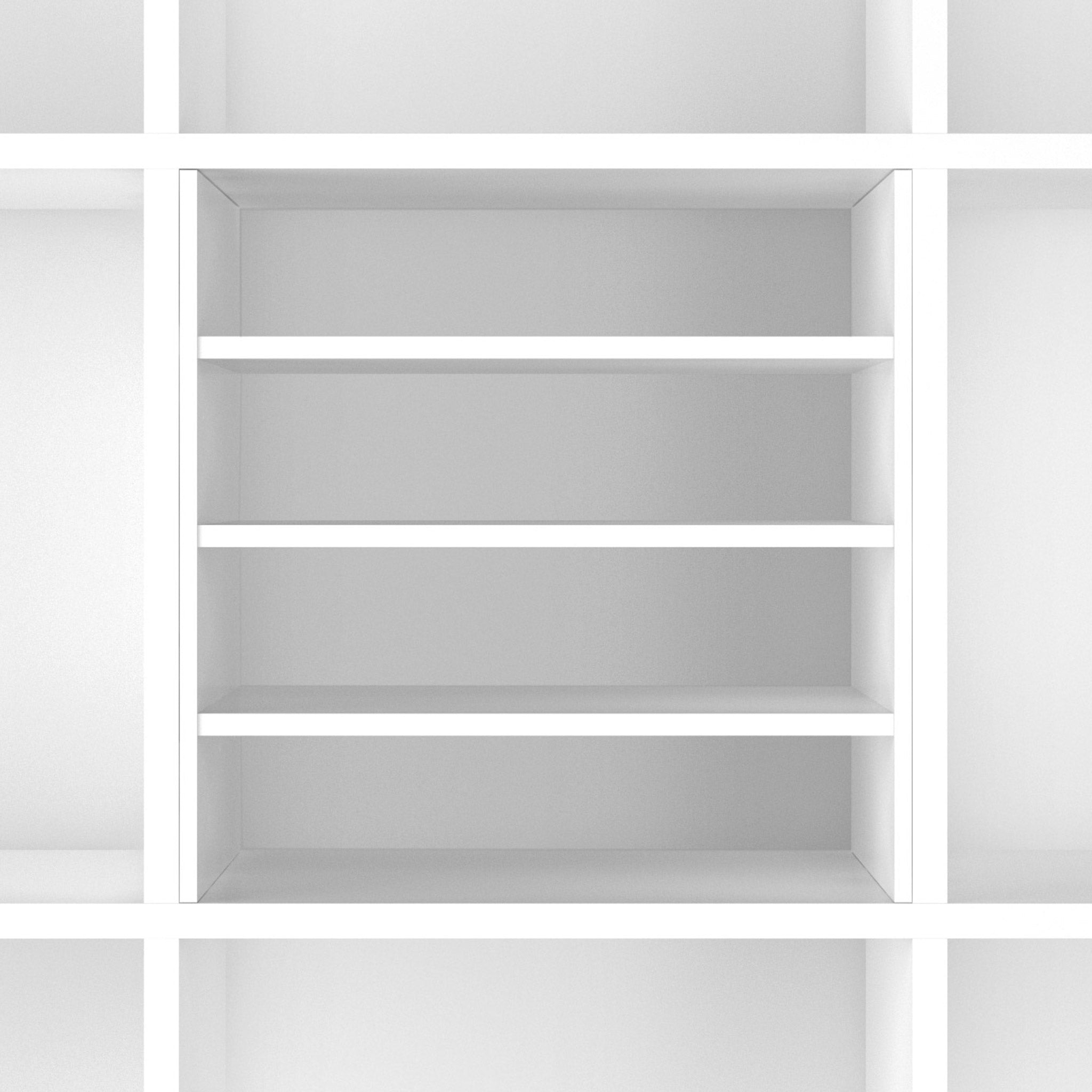 Frontalansicht eines Kallax Regaleinsatzes mit Zwischenfächern