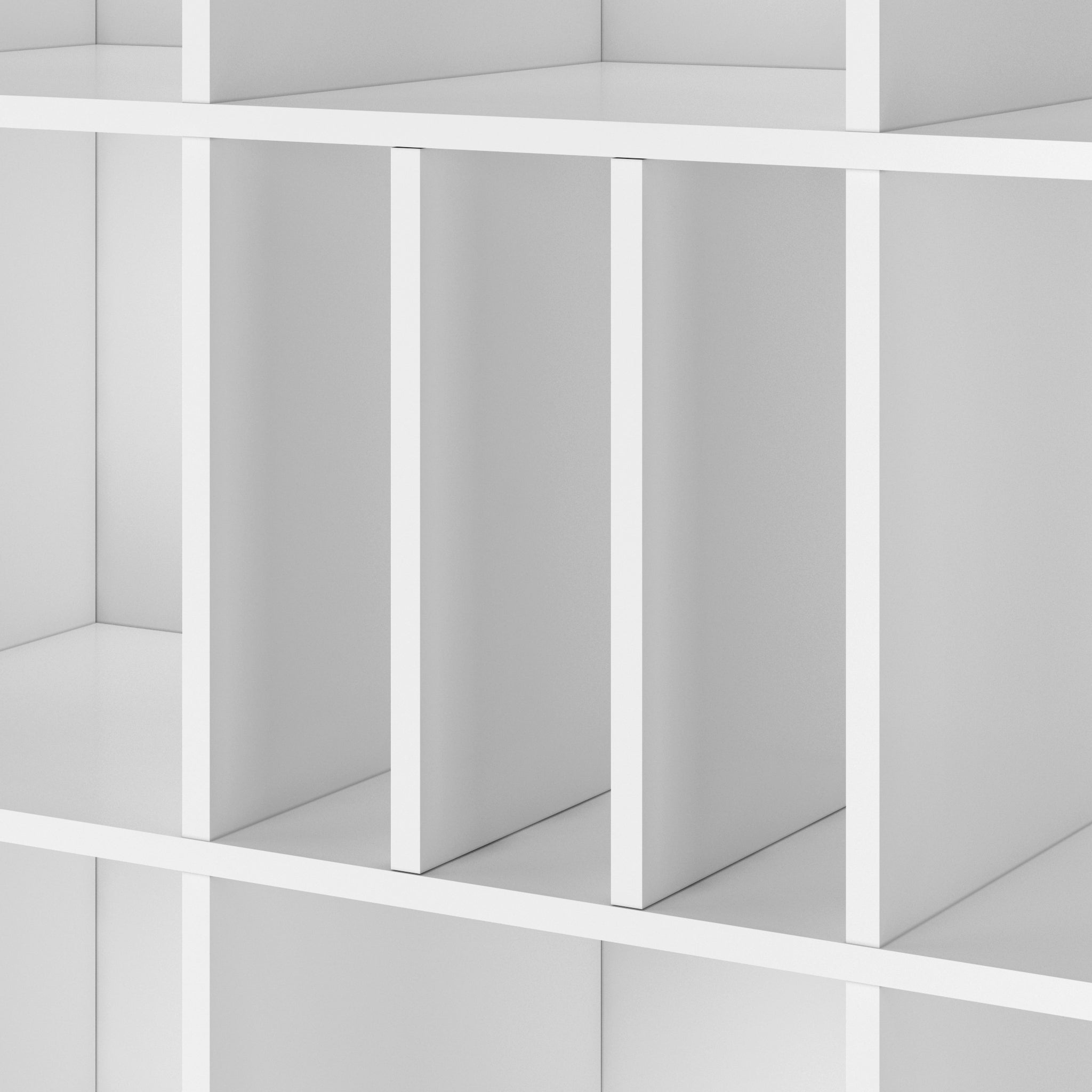 3 vertikale Fächer für weißes Kallax Regal