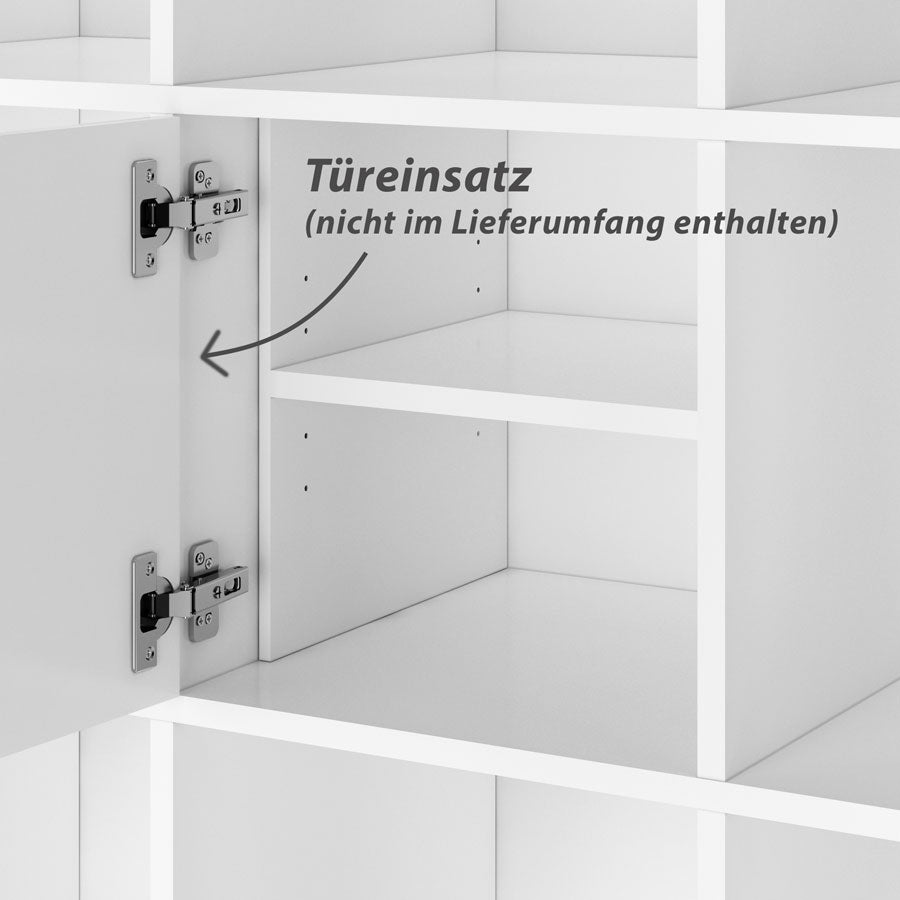 Hinter den Kallax Türen aufgeräumt und versteckt: 1 Regalteiler mit einem Fachboden