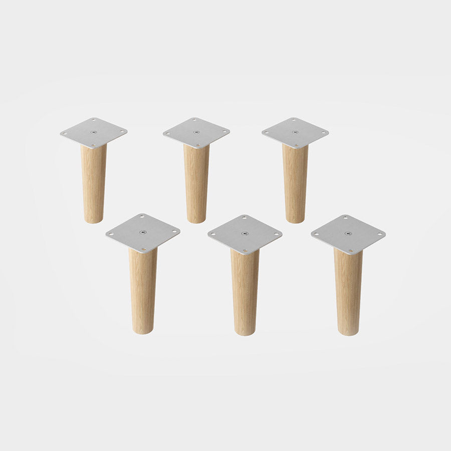6 Möbelbeine für das Kallax Regal aus Buchenholz im Set.