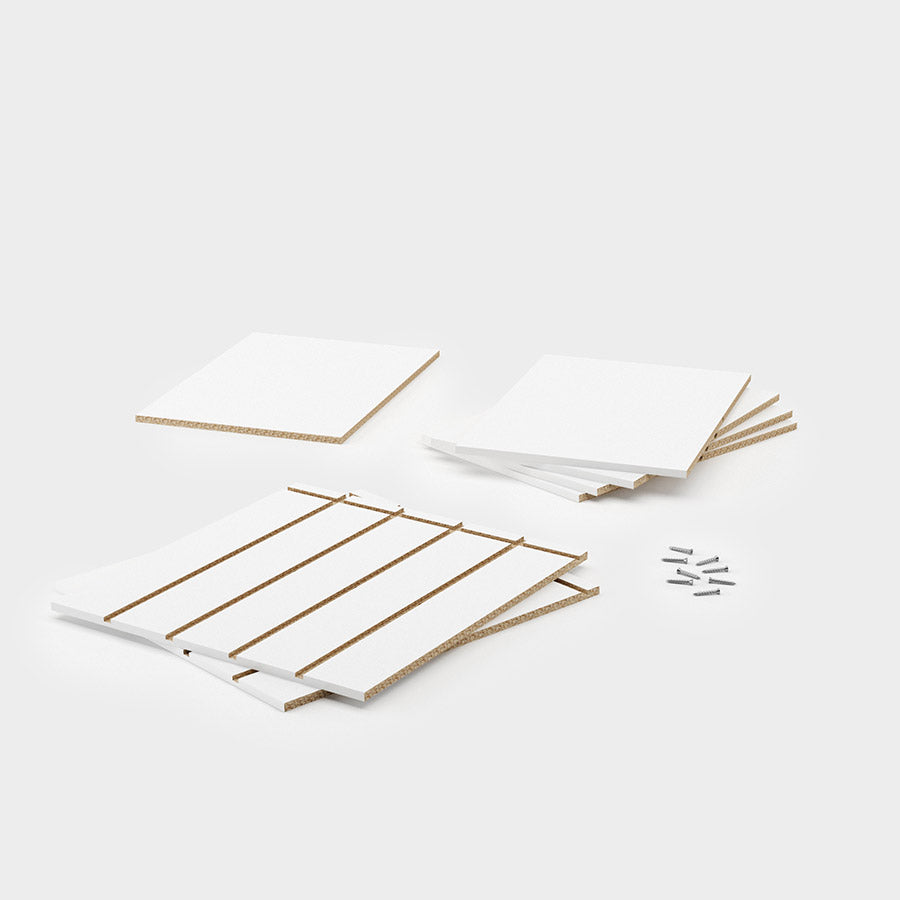 Einzelteile des Regaleinsatzes komplett zerlegt