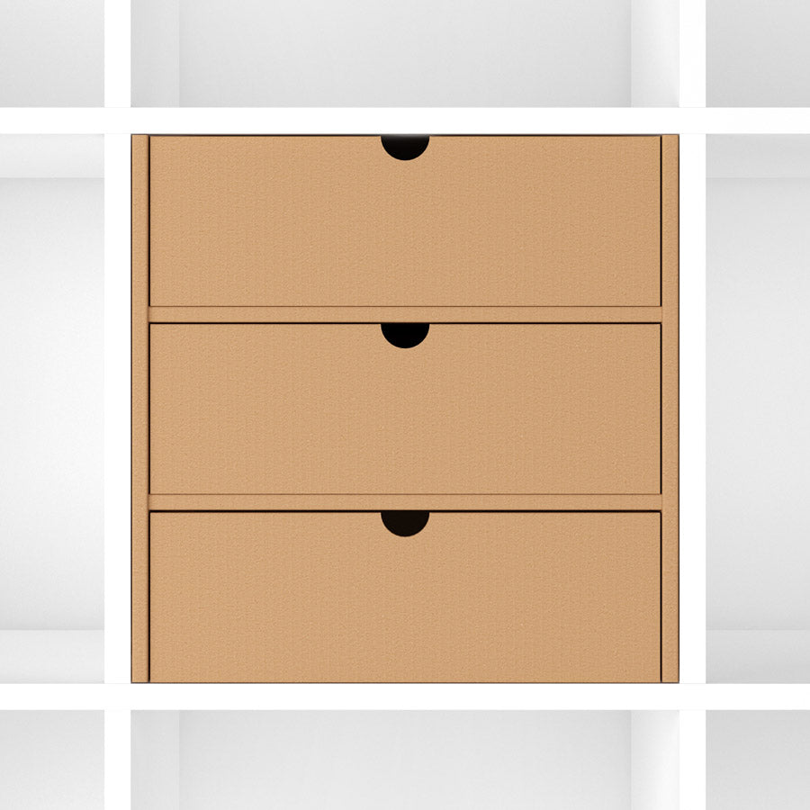 3 große Kartonschubladen für das Kallax Regal