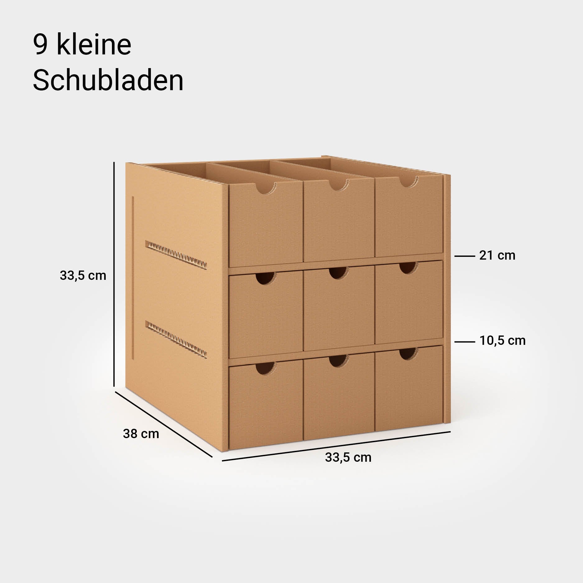 9 Schubladen aus Karton für das Kallax Regal